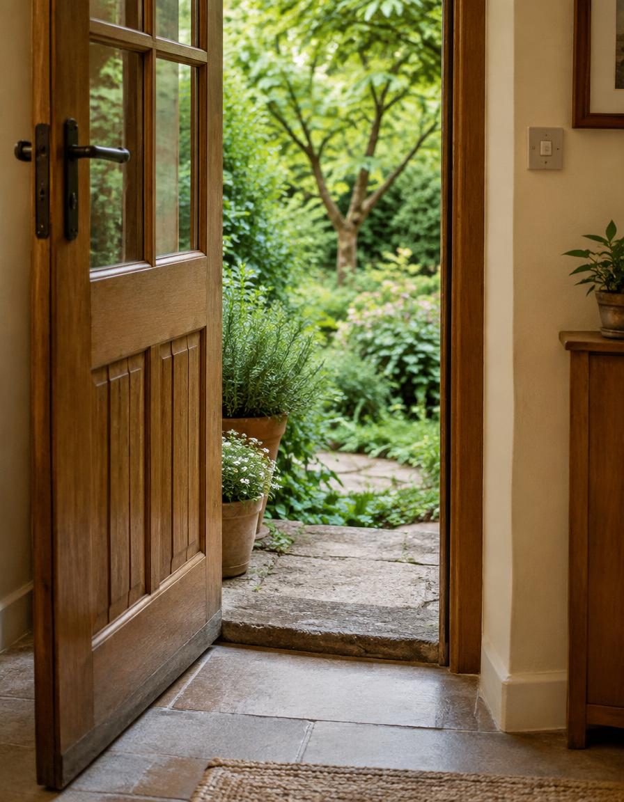 Open door onto a garden
